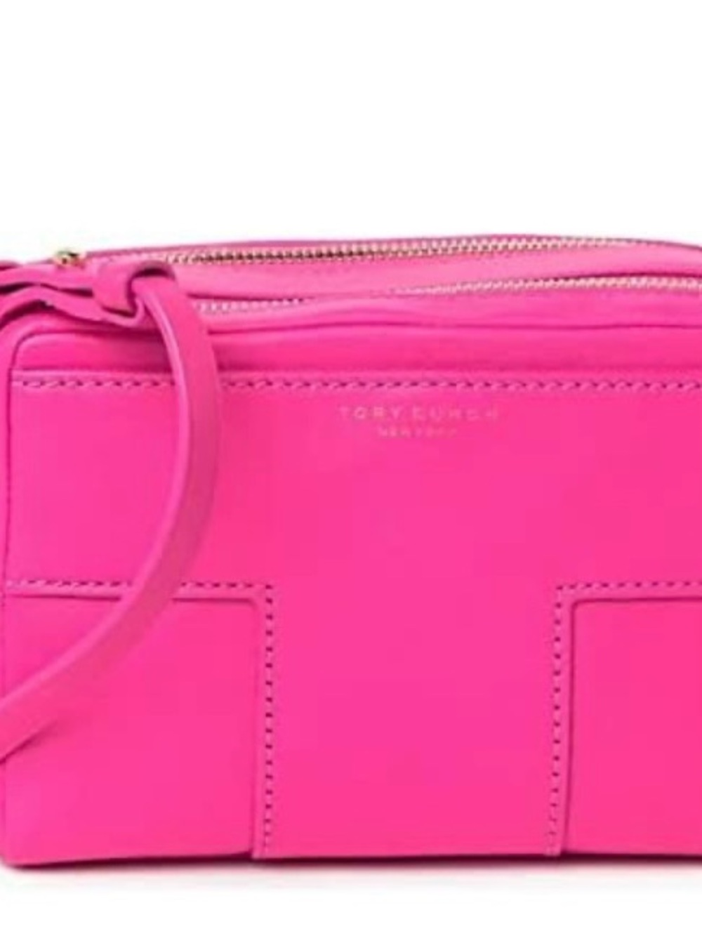 Tory Burch Block T Double Zip Cross Body with Tory Burch purse scarf.  NWT